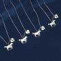 MEMGIFT Running Horse Necklace Equestrian Jewelry Personalized Dainty Cute Birthday Gifts for Horse Lovers Her Teen Girls Women Stainless Steel Silver Wild Horse Necklaces Handmade Initial Letter