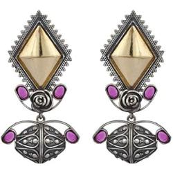 Aheli Intricate Crafted Indian Oxidized Dual Tone Dangle Earrings Ethnic Bollywood Party Tribal Fashion Jewelry for Women