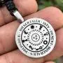 Germanic Magic Jewelry Talisman of the Sun and 7 Planets brings health wealth happiness love to the wearer Pewter Mens Pendant Necklace Good luck Charm Protection Amulet for men Black Adjustable Cord