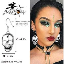 Halloween Theme Drop Dangle Earrings Sets Including Halloween Spider Pumpkin Ghost Bat Moon cat Skeleton Skull Halloween Earrings for Women Girls Kids