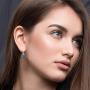 Swarovski Crystal Triangle Leverback Drop Earrings for Women 14K Rose Gold Plated Hypoallergenic Jewelry