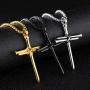 UM Jewelry Women Men Stainless Steel Antique Nail and Wire Cross Pendant Crucifix Necklace