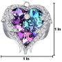Gold Plated Angel Wing Heart Swarovski Crystal Necklace Nova & Co