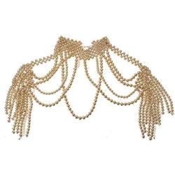 Jerollin Simulated Pearl Body Statement Necklace for Women, Fashion Collar Bib Necklaces Fashion Costume Jewelry Necklace