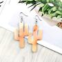 5 pairs Premium Plant leather dangle Earrings Cute colorful Lucky cactus Drop Earringfor Girl Women