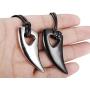 Jstyle Stainless Steel Necklace for Men Necklace Chain Spear Wolf Teeth Pendant Adjustable Chains 2 Set