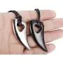 Jstyle Stainless Steel Necklace for Men Necklace Chain Spear Wolf Teeth Pendant Adjustable Chains 2 Set