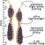 Humble Chic Simulated Druzy Drop Dangles - Boho Glitter Long Double Teardrop Dangly Earrings for Women - Bohemian Created Geode Stone Sparkly Pendants