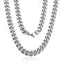 QGoliver Mens Cuban Link Chain Miami Curb Chain Stainless Steel Necklaces Hip Hop Jewelry for Men Women - Gold Silver, 8.5mm, 20''-24''