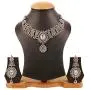 Touchstone Indian Bollywood Intricately Crafted Diamond Look Rhinestone Crystal Colorful Wedding Designer Jewelry Necklace Set in Gold and Silver Tone for Women.