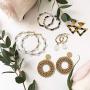 Fashion Earrings for Women Trendy Teen Girls Boho Dangle Earring & Pearl Stud Jewelry Set, Acrylic Drop Rattan Leather Earring for Birthday Party/Valentine/Christmas Gifts