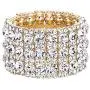EVER FAITH Womens Round Shaped Austrian Crystal Wedding 3 Layers Luxury Elastic Stretch Bracelet EVER FAITH Womens Round Shaped Austrian Crystal Wedding 3 Layers Luxury Elastic Stretch Bracelet