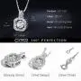 T400 925 Sterling Silver Pendant Necklace with Dancing Diamond Stone Cubic Zirconia Gift for Women T400 925 Sterling Silver Pendant Necklace with Dancing Diamond Stone Cubic Zirconia Gift for Women