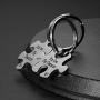 omodofo Valentines Day His and Hers Puzzle Piece Pendant Necklace KeyChain Set Personalized Couples Stamped Chain Keyring