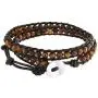Bling Jewelry Brown Tiger Eye Genuine Black Brown Leather Strand Double Wrap Bracelet for Women for Men Bling Jewelry Brown Tiger Eye Genuine Black Brown Leather Strand Double Wrap Bracelet for Women for Men