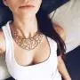 Onnea Gold Tone Cutout Geo Choker Necklace for Women