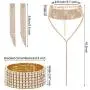 Yaomiao 2 Sets Women Rhinestone Crystal Jewelry Set Glitter Rhinestone Stretch Bracelet Necklace Dangle Fringe Earrings