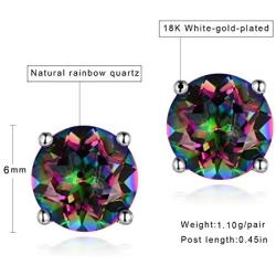 Hypoallergenic Rainbow Quartz Earrings Colourful Fashion Jewelry Gifts for Women Men Ladies