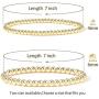 Gold Bead Bracelet for Women,14K Gold Plated Bead Ball Bracelet Stretchable Elastic Bracelet
