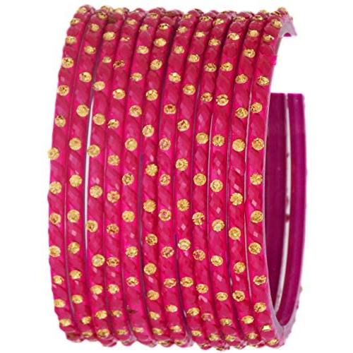 JDZ COLLECTION Indian Glass Bangles Set Indian Costume Bangles Bollywood Glass Bangles Matching Colors Wedding Jewelry Bangles Set for Women,Wedding Bangles for Girls Set of 12