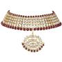 Aheli Faux Kundan Pearl Necklace with Earring Maang Tikka Indian Traditional Bollywood Fashion Jewelry Set for Women