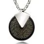 I Love You Necklace 24k Gold Inscribed in 120 Languages Including Braille and Sign Language in Miniature Text onto a Spinning Round Black Onyx Gemstone Pendant, 18'' Rolo Chain