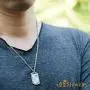 555Jewelry Mens Stainless Steel Fingerprint Rectangle Tag Chain Pendant Necklace 555Jewelry Mens Stainless Steel Fingerprint Rectangle Tag Chain Pendant Necklace
