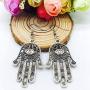 Ancient Evil Eye Hamsa Fatima Hand Drop Earrings for Women Filigree Palm Dangle Earring Jewelry