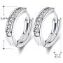 Huggies Earrings, 18K Gold Plated Cubic Zirconia Rhinestone Hoop Earrings for Women Jewelry Gifts