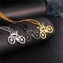 UMtrade Bicycle Jewelry Men Cycling Enthusiast Pendant Stainless Steel Bike Necklace