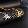 UMtrade Bicycle Jewelry Men Cycling Enthusiast Pendant Stainless Steel Bike Necklace