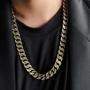 HUAMING 13mm Mens Iced Out Chain Necklace Hip Hop Gold Tone CZ Miami Cuban Link Chain Choker Necklace 18-26inchs