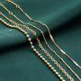 Gold Beaded Anklet,14K Gold Plated Handmade Cute Satellite Diamond Cut Oval and Round Beads Rope Chain Dainty Anklet for Women
