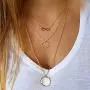 FXmimior 3 Tier Vintage Coin Lucky 8 Eight Ring Pendant Circle Choker Layered Bar Party Wedding Necklace Jewelry For Women