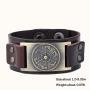 My Shape Talisman Cuff Wristband Adjustable Perun of Slavic Cross Axe Mens Leather Bracelets Jewelry