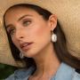 PZ Paz Creations 925 Sterling Silver Dangle Earring For Women Girls | Roman Glass Oval-Shapped Leaf Design | Hypoallergenic For Pierced Ears