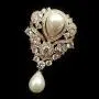 Dreamlandsales Victorian Vintage Gold Tone Ribbon Floral Scroll Pearl Drop Wedding Brooch Pin Bridal Jewelry (Gold) Dreamlandsales Victorian Vintage Gold Tone Ribbon Floral Scroll Pearl Drop Wedding Brooch Pin Bridal Jewelry (Gold)