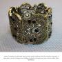 Amupper Metal Lace Bracelet and Earrings Set Bohemian Filigree Cuff Bangle Antique Jewelry for Womens Ladies