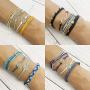 Osemind Wave Bracelet for Women Vsco Bracelets Braided Rope Wax Bracelets Surfer Wave Strand Bracelet Adjustable Mountain Sunflower Bracelet for Girls