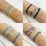 Osemind Wave Bracelet for Women Vsco Bracelets Braided Rope Wax Bracelets Surfer Wave Strand Bracelet Adjustable Mountain Sunflower Bracelet for Girls