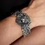 ROWIN&CO Heavy Mens Stainless Steel Biker Skull/Lion Cuff Open Bangle Bracelet Personalized Gifts for Father Son Teen, Silver Black ROWIN&CO Heavy Mens Stainless Steel Biker Skull/Lion Cuff Open Bangle Bracelet Personalized Gifts for Father Son Teen, Silver Black