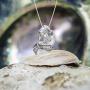 Sterling Silver and Blue Topaz Mermaid Necklace Pendant with 18'' Box Chain