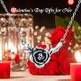 JUSTKIDSTOY I Love You Forever Rose Flower Necklace S925 Sterling Silver Flower Heart Rose Jewelry Gifts for Women Girlfriend Birthday Mothers Day