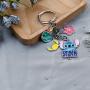 Funny Stitch Gift Lilo & Stitch Inspired Gift Hibiscus Flower Jewelry Stitch Keychain Touch Me and I Will Bite You Hawaiian Trip Gift