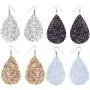 KaFu 4 Pairs Faux Leather Bohemia Earrings for Women Declaration Handmade Lightweight Petal Teardrop Dangle Leather Earring set,suitable for ladies and girls KaFu 4 Pairs Faux Leather Bohemia Earrings for Women Declaration Handmade Lightweight Petal Teardrop Dangle Leather Earring set,suitable for ladies and girls