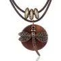 COOSTUFF ANNA Brown Wooden Choker Chunky Pendant Necklaces for Women COOSTUFF ANNA Brown Wooden Choker Chunky Pendant Necklaces for Women