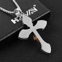 HZMAN Crucifix Pendant stainless Steel INRI Cross Necklace Religious Men Jewelry Gift, with 22 + 2 Inch Chain