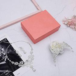 Penxina Bridal Jewelry Set, Bride Crystal Rhinestone Hair Accessories Tiaras Crown Earrings Necklace Sets for Wedding Prom Party Wedding Dress