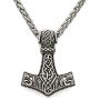 GuoShuang Men Norse God Viking Odin Wolf Thors Mjolnir Pendant Necklace with Valknut Gift Bag