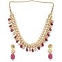 Efulgenz Indian Traditional 14 K Gold Plated Bollywood Faux Kundan Pearl Ruby Beaded Bridal Choker Necklace Earrings Wedding Jewelry Set